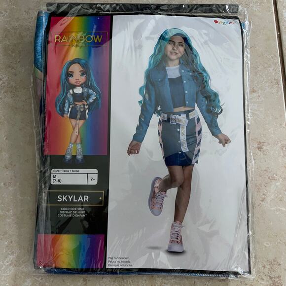 GIRLS CLASSIC RAINBOW HIGH SKLYAR HALLOWEEN COSTUME SIZE M NEW - Picture 1 of 3